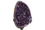 Sparkling Amethyst Geode With Metal Stand - Uruguay #342697-1